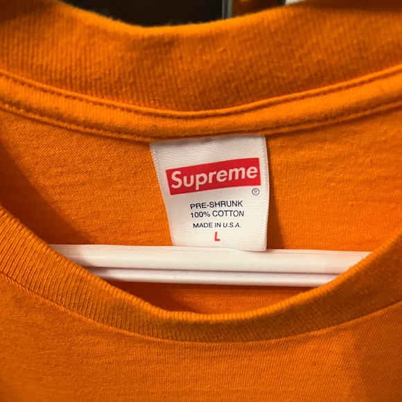 Orange Supreme mini box logo size large gently used - Picture 2 of 2